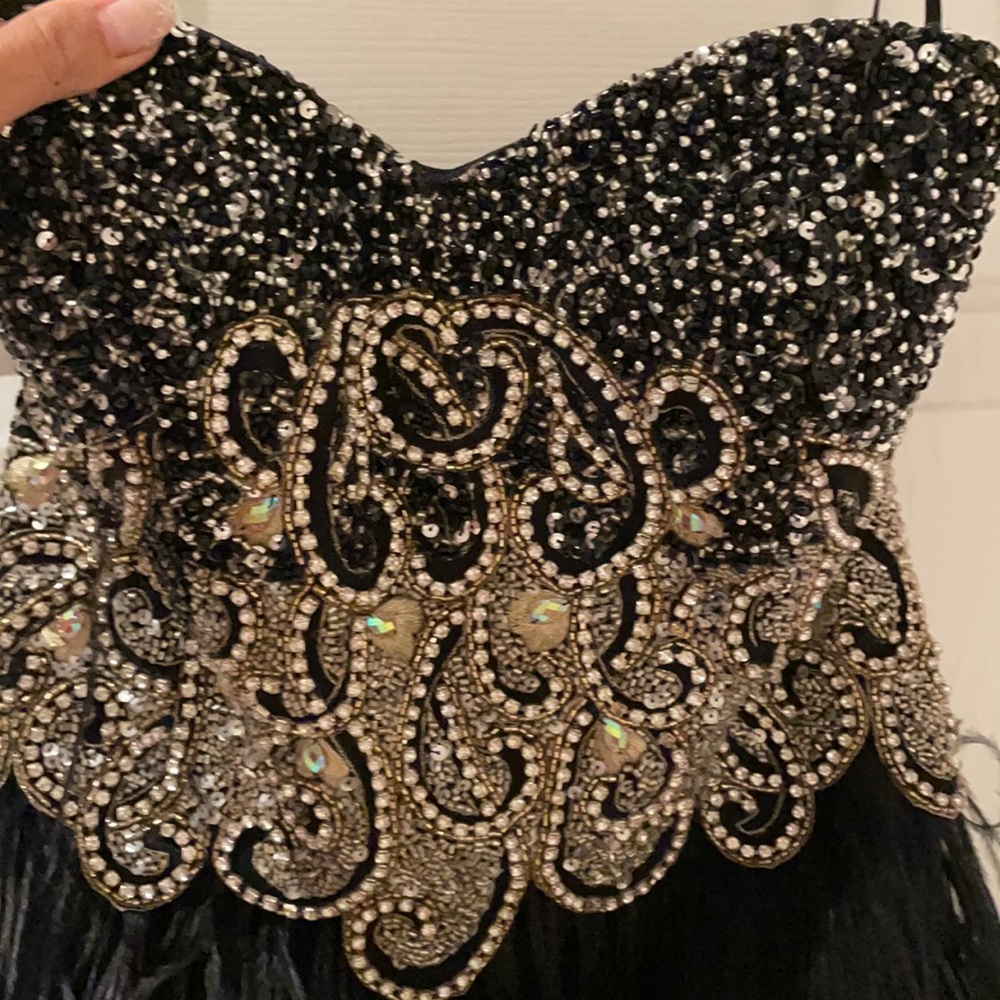 Mini evening dress with corset detail
